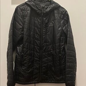 L.L. Bean Black Hooded Puffer Jacket